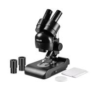 Microscope 30X Binoculaire Stéréo pour étudiants, Microscope Portable pour Enfants avec Oculaires WF10x, Lentilles d'objectifs 3X en Verre Optique et Lampe LED
