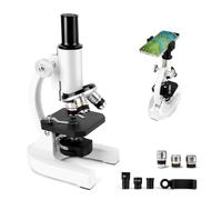 Microscope 40-2000x, Microscope Optique MéTallique éQuipé D'Oculaires 10x Et 25x, De 4 Objectifs 10x Et 40x Et d'une Loupe 2X. Microscopes pour Adultes Et Enfants