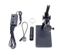 Microscope 4K 2K 1080P 51MP laboratoire vidéo industriel VGA USB Microscope caméra Zoom 130x C-MOUNT lentille LED lumière annulaire for la réparation de carte PCB de téléphone(Stand Lens LED Light)