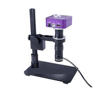 Microscope 4K 2K 1080P 51MP laboratoire vidéo industriel VGA USB Microscope caméra Zoom 130x C-MOUNT lentille LED lumière annulaire for la réparation de carte PCB de téléphone(Style A-51MP)