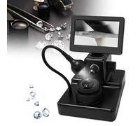 Microscope à Ceinture Diamant, Visionneuse NuméRique à Ceinture Diamant éCran LCD 4,3 Pouces, Grossissement 50-1000x avec éClairage LED pour L'Observation des Inscriptions Diamant,Black