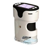 Microscope à lumière LED portable avec grand écran et mémoire de 32 Go compact pour étudiants et chercheurs en plein air