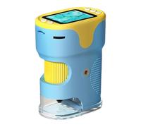 Microscope à lumière LED portable avec grand écran et mémoire de 32 Go compact pour étudiants et chercheurs en plein air
