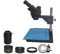 Microscope à zoom stéréo, tête trinoculaire, support de table, 3,5X-90X avec pad