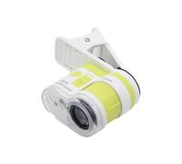 Microscope ABS facile à transporter avec zoom 100x double sources de lumière et support de téléphone général adapté pour l'observation détaillée Loupe à main ABS avec lumière LED