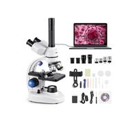 VEVOR Microscope trinoculaire 40-5000x, corps alliage aluminium, LED, support téléphone