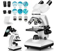 Microscope binoculaire (40X-1000X), Platine mécanique Double Couche, Support pour téléphone Portable, Utilisation en Laboratoire pour la Recherche de Partage, adapté aux Adolescents et aux collégiens