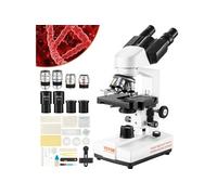 VEVOR Microscope binoculaire 40–2500× 6 réglages mise au point grossière et fine platine 2 étages