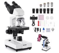 VEVOR Microscope binoculaire professionnel – Kit composé 40–5000×, double platine, LED