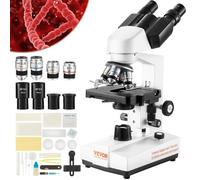 VEVOR Microscope binoculaire 40–2500× 6 réglages mise au point grossière et fine platine 2 étages
