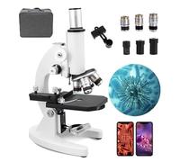 Microscope biologique HD avec étui de transport, microscope monoculaire professionnel pour étudiants et adultes, idéal pour l'enseignement en laboratoire et l'aquaculture