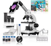 Microscope Biolux SEL avec système de zoom, grossissement 40x-1600x, support smartphone, coffret rigide, Microscope étudiant, BRESSE
