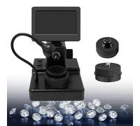 Microscope Ceinture DiamantéE avec éCran LCD 4,3 Pouces, Visionneuse Codes DiamantéS, Instrument Test SpéCial HD Diamant 1000x avec éClairage LED pour L'Identification Codes DiamantéS,Black