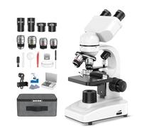 Microscope Composé Binoculaire pour Adultes et Enfants: Microscope Professionnel 40X-1000X avec Platine Mécanique et Double LED - Mallette de Transport pour Étudiants Lab L'école et L'maison L'éducati