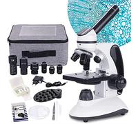 Microscope, Composé de laboratoire numérique 40-2000x LED scope for l'éducation biologique étudiante Dual Illumination avec kit diapositives préparées