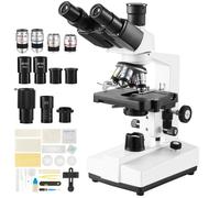 Microscope Composé Trinoculaire-Duoku-40X-5000X-Éclairage LED-Interface Externe-Platine Mécanique à Deux Couches