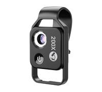 Microscope CPL facile à transporter avec zoom 200x et lumière LED, champ de vision clair, applications fortes pour la recherche sur le terrain sur smartphone