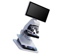 Microscope de biologie rechargeable | Éclairage LED en haut et en bas, bouton de netteté manuel, scène en métal, utilisation de bureau portable pour la pratique en