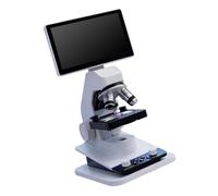 Microscope de biologie rechargeable | Éclairage LED en haut et en bas, bouton de netteté manuel, scène en métal, utilisation de bureau portable pour la pratique en