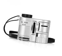 Microscope de poche 60X avec détection d'argent et lumière LED pour évaluation de bijoux et vérification des devises Loupe de poche avec lumière LED