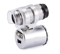 Microscope de Poche 60X Loupe de Bijoux Portable avec la Lumière LED UV et Commutateur Pivotant pour Diamants et Monnaie