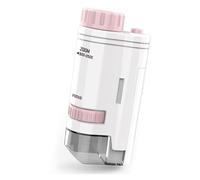 Microscope de Poche portatif 60-200x Mini Microscope électrique avec lumière LED Portable Haute Définition Éducation en Sciences biologiques(Pink)