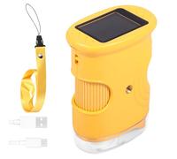 Microscope de poche pour enfants 1000X 4K avec écran IPS 2.0" et lumières LED, portable, microscope numérique d'aventure, microscope d'aventure, pour enfants à partir de 3 ans, jaune