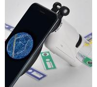 Microscope de poche pour enfants avec lumière LED et support de téléphone portable, parfait pour l'éducation scientifique et l'exploration (blanc)