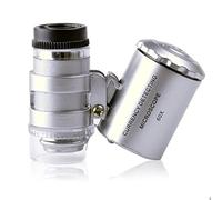 Microscope de poche zoom x60 lumière loupe de bijoutier loupe avec lampe DEL UV pour l'argent, les pièces de monnaie et les poinçons de montre