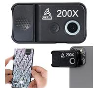 Microscope de téléphone avec lentille CPL/lumière LED, Nano zoom 200x pour iPhone, microscope de poche 200x, zoom grossissant avec objectif CPL, télescope Nano Zoom 200x pour iPhone, microscope de