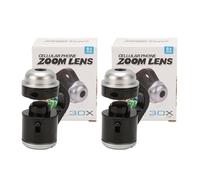 Microscope de Téléphone Zoom 30x avec Microscope à Pince Portable à éclairage intégré pour L'examen des Cheveux de la Peau Compact Léger