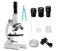 Microscope, design monoculaire, idéal pour les enfants de l'école primaire, or, 64X