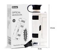 Microscope D'expérimentation Scientifique Pour Enfants, Jouet Mini Microscope Portable Avec Lumière Led, Sac De Rangement Gratuit Et Clip