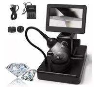 Microscope diamant à écran LCD de 10,9 cm avec grossissement LED50-1000X - Kit de microscope biologique électronique avec identification précise pour test de bijoux et processus de diamant