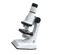Microscope éducatif optique 200x 1200x, blanc et noir | Microscope à piles pour l'exploration scientifique et l'inspection des loisirs, la biologie pédagogique