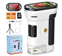 Microscope Enfant 1000x, Microscope Numérique avec Écran IPS 2,0″, Carte 16 Go, LED et Recharge USB, Microscope Enfant Portable Kit Prêt à l’Emploi, Cadeau pour Enfants à Partir de 6 Ans