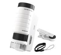 Microscope Enfant Clip Téléphone, Éclairé par LED, Compact, Mise Au Point | Microscope Portable à Main 60x-120x Exploration En Plein Air, Expérience Scientifique, Observation De La Nature Blanc