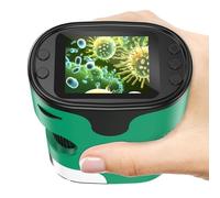 Microscope Enfant [Kit Complet] - Microscopes de Poche Numérique Écran 4K Mini Rechargeable Portable Cadeau Jouets Éducatif pour Enfants 4-12 Ans avec Carte 32Go, Coffret EVA, Lames Préparées