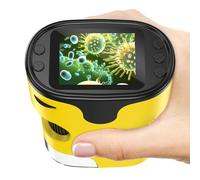 Microscope Enfant [Kit Complet] - Microscopes de Poche Numérique Écran 4K Mini Rechargeable Portable Cadeau Jouets Éducatif pour Enfants 4-12 Ans avec Carte 32Go, Coffret EVA, Lames Préparées