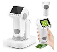 Microscope Enfant, Microscope Enfant Portable avec Carte Mémoire 64Go, 100x-1600x, Prise de Photos et Vidéos, Microscopes Numérique pour Adultes et Enfants
