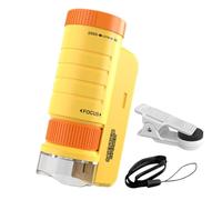 Microscope Enfant Portable Clip pour Téléphone | Microscope À Main 60x-120x Exploration En Plein Air, Expérience Scientifique, Observation De La Nature, Activité Jaune