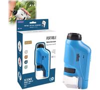 Microscope Enfant Portable,Mini Microscope Enfant,Le petiscope Enfant,Mon Premier Microscope,Microscope de Poche,60x-120x (Bleu)