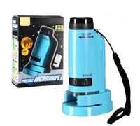 Microscope Enfant Portable, Pocket Microscope Portable avec LED (60-180x), Petitscope de Poche Enfant Partir de 3 Ans, Microscopes, Etudiants, Adultes, Cours de Biologie Scolaire (Bleu)
