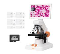 Microscope Enfants Adultes, MatataStudio MT3-5 Microscope Numérique Électronique 1600x avec Écran Tactile 7'' CMOS 8MP Platine 3D Microscopes Biologique Scientifique Professionnel pour École Lab