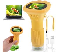 Microscope Enfants, Grossissement 1000x, Écran de 2,0 Pouces, Numérique Microscope Enfant Portable, 2 Mégapixels, Supporte Le Transfert et Le Partage en Temps Réel sur PC
