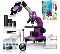 Microscope étudiant BIOLUX SEL - BRESSER JUNIOR - grossissement 40x-1600x - kit d'expérimentation - violet
