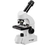 Microscope junior BRESSER - 27 cm acier blanc - Grossissement 40 à 640x