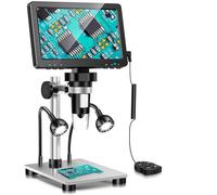 Microscope, Lunette numérique 7'', Zoom 1200X, loupe électronique HD 12MP for la réparation de téléphones à souder pour élèves, Laboratoire Scolaire