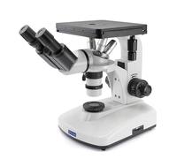 Microscope métallurgique inversé avec lumière réfléchie LED, grossissement 100-640x, comprend un oculaire à champ plat 10X/16X et une étape double couche pour une utilisation en laboratoire