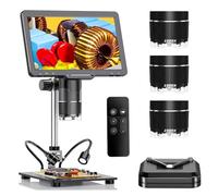 Microscope, Microscope numérique 2500X, 3 objectifs, vidéo 2K, écran IPS 10,1 Pouces, Bricolage, réparation de téléphones, Outils de soudage